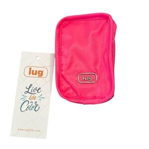 LUG DRIZZLE MINI ZIP STORAGE POUCH POWERFUL PINK